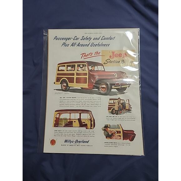 1947 Jeep Station Wagon Willys Overland Vehicle Toledo OH Vintage Print Ad - Picture 1 of 5